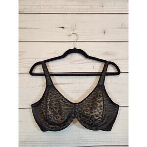 Sweet‎ Nothings By Maidenform Black Lace Comfortable Balconette Bra Size 40D